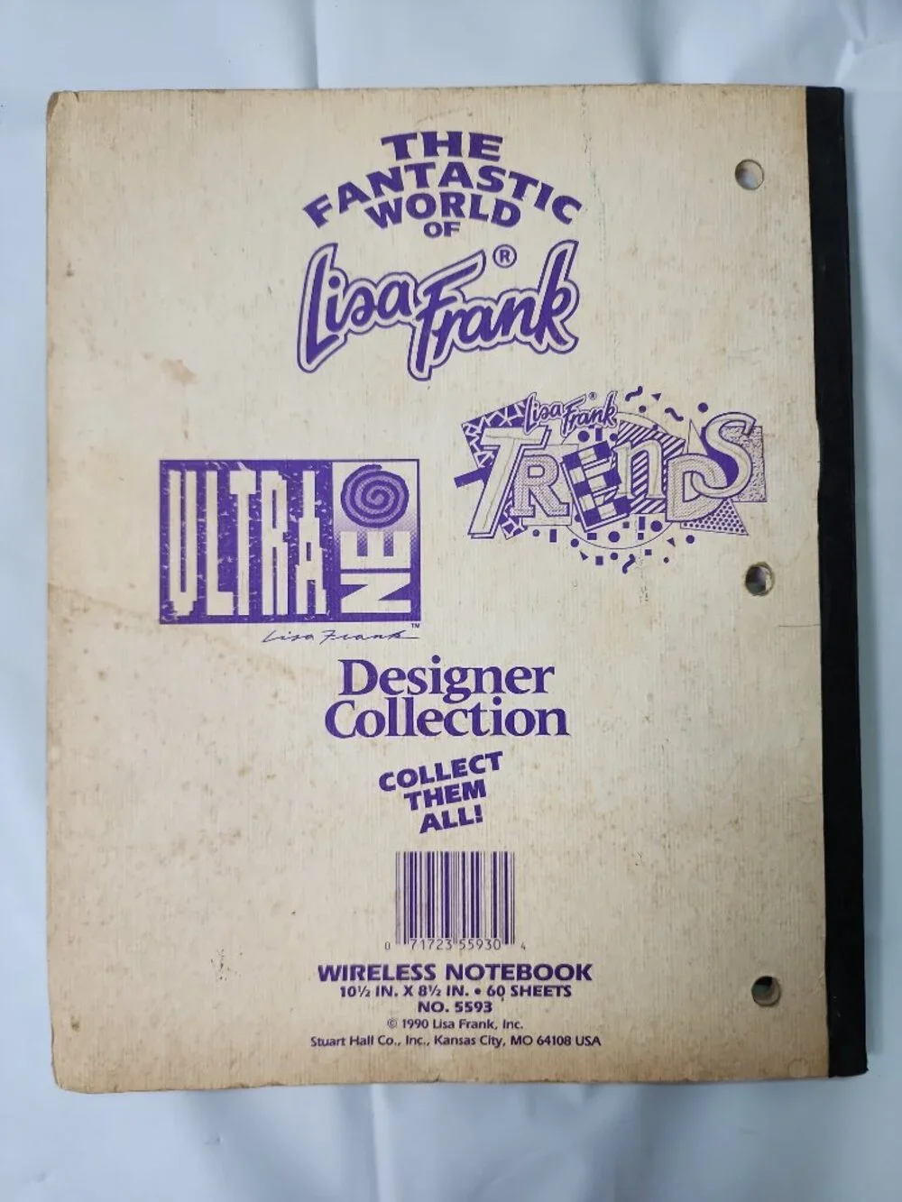 Vintage 1990 Lisa Frank Wireless Notebook Sydney Punk Poodle Stuart Hall USED